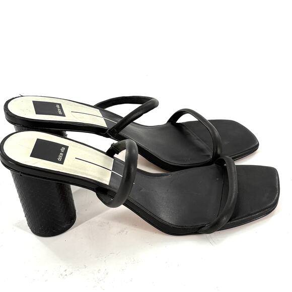 Dolce Vita Noles Heels 11 Black NWOT Sandals Mules Slip On 90s Y2K Leather - Picture 7 of 9